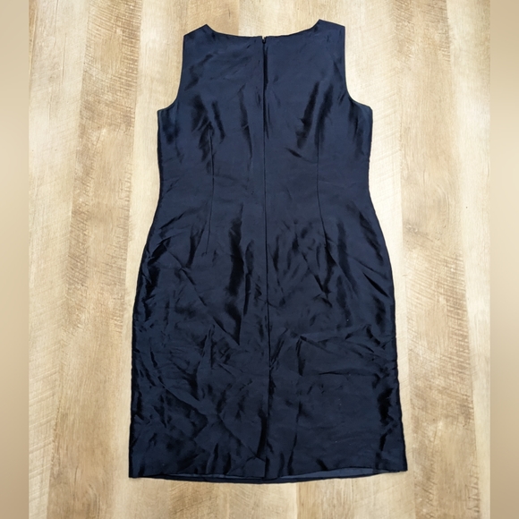 Talbots Navy Blue Pure Silk Sleeveless Dress - Picture 3 of 9